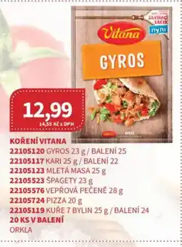 Kubík potraviny Koření Vitana nabídka