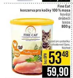 Jip Fine Cat konzerva pro kočky 100 % masa hovězí drůbeží losos nabídka