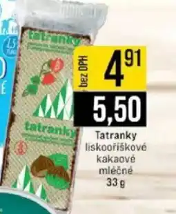 Jip Tatranky liskooříškové kakaové mléčné nabídka