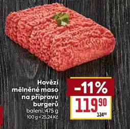 Billa Hovězí mělněné maso na přípravu burgerů nabídka