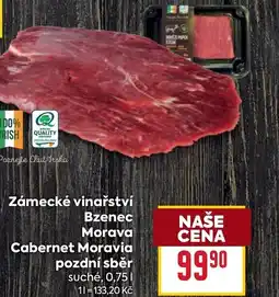 Billa Zámecké vinařství Bzenec Morava Cabernet Moravia pozdní sběr nabídka