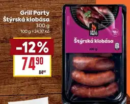 Billa Grill Party Štýrská klobása nabídka