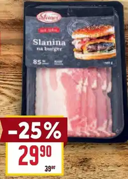 Billa Slanina na burger nabídka