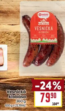 Billa Vesnická klobása nabídka