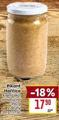 Billa Pikant Hořčice kremžská, plnotučná nabídka