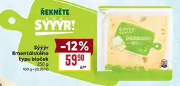 Billa Sýýýr Ementálského typu bloček nabídka