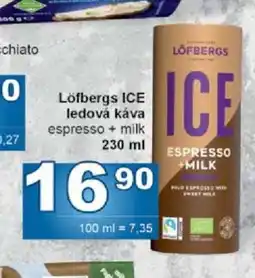 Jip Löfbergs ICE ledová káva espresso + milk nabídka
