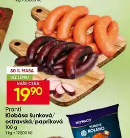 Hruška Klobása šunková/ostravská/papriková nabídka