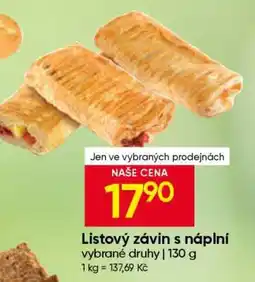 Hruška Listový závin s náplní nabídka