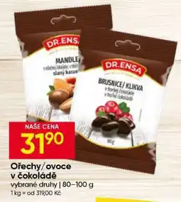 Hruška OŘECHY/ OVOCE V ČOKOLÁDĚ nabídka