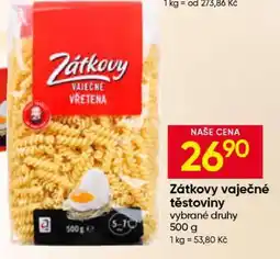 Hruška Zátkovy vaječné těstoviny nabídka