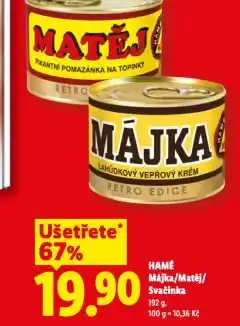 Lidl Hamé májka nabídka