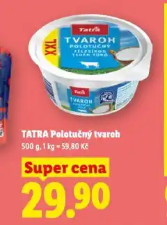 Lidl Tatra tvaroh polotučný nabídka