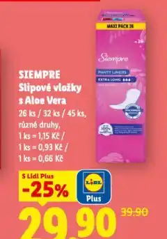 Lidl Simepre slipové vložky nabídka