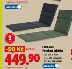 Lidl Potah na lehátko nabídka