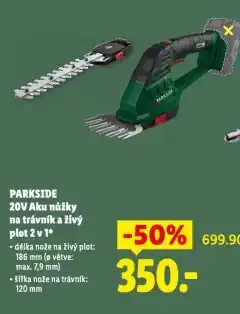 Lidl Parkside aku nůžky na trávník a živý plot nabídka