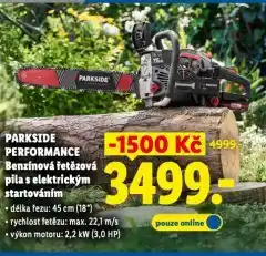 Lidl Parkside benzínová řetězová pila s elektrickým startováním nabídka