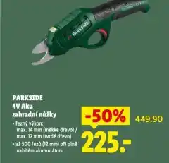 Lidl Parkside aku zahradní nůžky nabídka