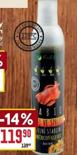 Billa Fabio Olej ve spreji tepelně stabilní nabídka