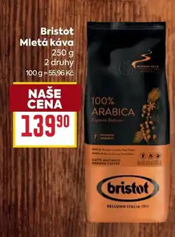 Billa Bristot Mletá káva nabídka