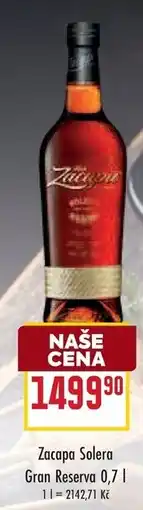Billa Zacapa Solera Gran Reserva nabídka
