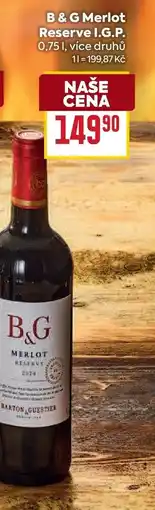 Billa B & G Merlot Reserve I.G.P. nabídka