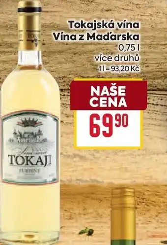 Billa Tokajská vína Vína z Maďarska nabídka