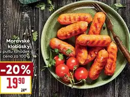 Billa Moravské klobásky z pultu lahůdek nabídka