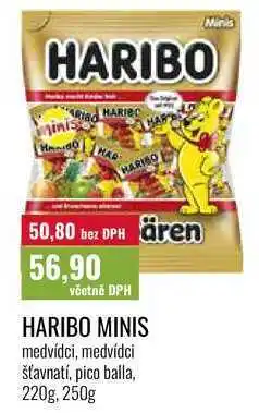Ratio HARIBO MINIS 220g, 250g nabídka