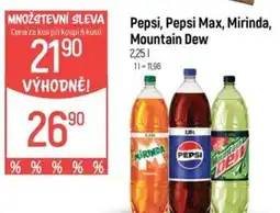 Globus Pepsi, Pepsi Max, Mirinda, Mountain Dew nabídka