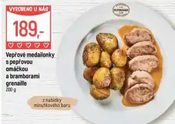 Globus Vepřové medailonky s pepřovou omáčkou a bramborami grenaille nabídka