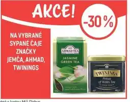 Globus Na vybrané sypané čaje značky jemča, Ahmad, Twinings nabídka