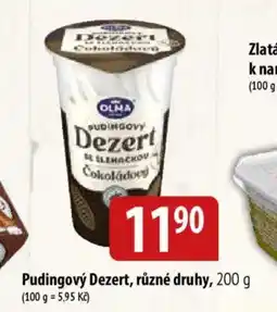 Bala Pudingový dezert, různé druhy nabídka