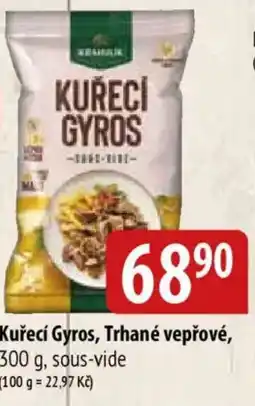 Bala Kuřecí gyros, trhané vepřové nabídka