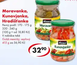 CBA Moravanka, Kunovjanka, Hradišťanka nabídka