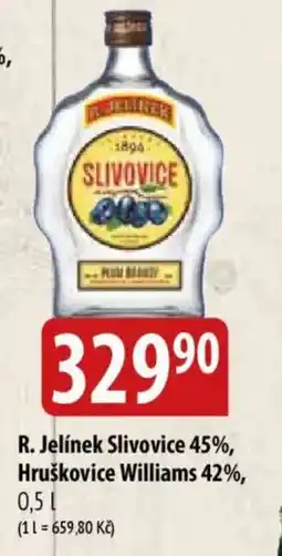 Bala R. jelínek slivovice 45%, hruškovice williams 42% nabídka