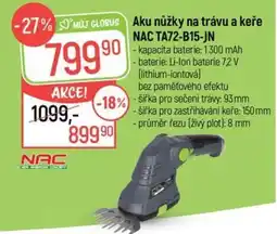 Globus Aku nůžky na trávu a keře NAC TA72-B15-JN nabídka