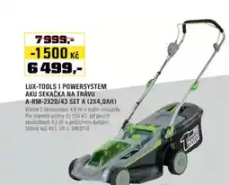 OBI Lux-tools 1 powersystem aku sekačka na trávu a-rm-2x20/43 set a (2x4,0ah) nabídka