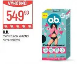 Globus O.B. menstruační kalhotky nabídka