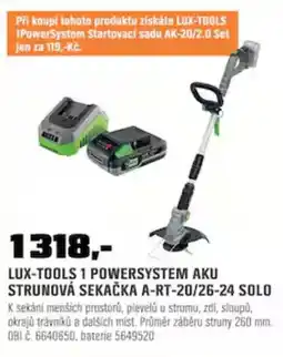 OBI Lux-tools 1 powersystem aku strunová sekačka a-rt-20/26-24 solo nabídka