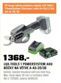 OBI Lux-tools 1 powersystem aku nůžky na větve a-as-20/30 nabídka