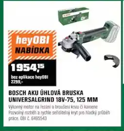 OBI BOSCH Aku úhlová bruska universalgrind 18V-75, 125 MM nabídka