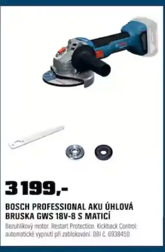 OBI BOSCH Professional aku úhlová bruska GWS 18V-8 S maticí nabídka