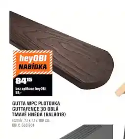 OBI Gutta wpc plotovka guttafence 3d oblá tmavě hnědá (RAL8019) nabídka