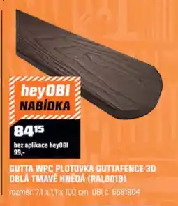 OBI Gutta wpc plotovka guttafence 3d oblá tmavě hnědá (RAL8019) nabídka