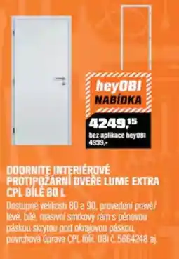 OBI Doornite interiérové protipožární dveře lume extra cpl bílé nabídka