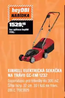 OBI Einhell elektrická sekačka na travu GC-EM 1232 nabídka