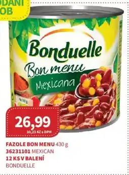 Kubík potraviny Bonduelle Fazole bon menu nabídka