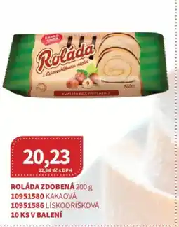 Kubík potraviny Roláda zdobená nabídka