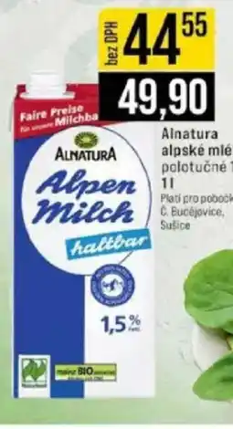 Jip Alnatura alpské mléko nabídka